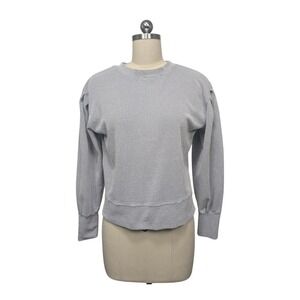 Albion Black White Micro Dot Textured Crew Neck Sweatshirt Size Medium